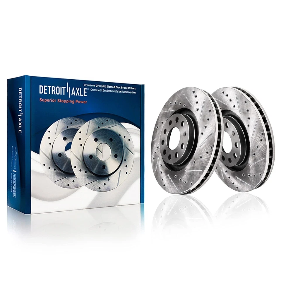 Rotores de freno de disco perforados delanteros traseros pastillas de freno para Volkswagen Jetta 2019 2020 Foto 3 de 4