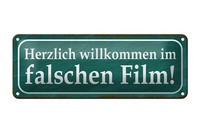 Blechschild Spruch 27X10 Cm Herzlich Willkommen Im Film Deko Schild Tin Sign