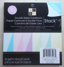 6" x 6" DCWV Pastels Double Sided Textured Cardstock 36 Sheets 6 Colors