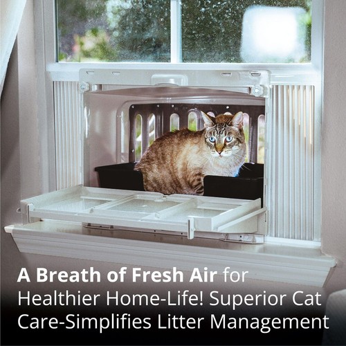 VistaLoo Window Cat Litter Box, Catio & Perch Bundle-Litter Odor Eliminator-R... - Picture 3 of 8