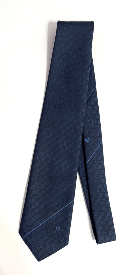 Vintage Shell Oil Advertising Neck Tie Navy Blue MICRO Branded NWOT - Image 3 of 4