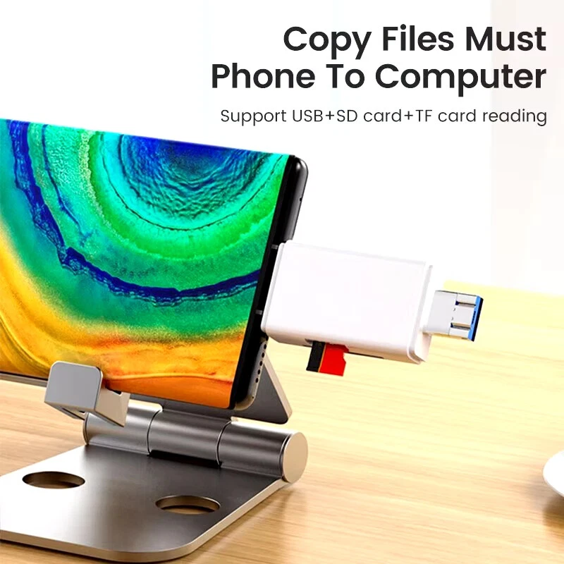 Lettore di schede Micro SD 6 in 1 tipo C Usb 2 0 Tf Smart Memory Flash - Immagine 3 di 4