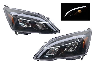 Fit 2007-2011 Honda CRV Black LED Bar Projector Headlights Lamp Left+Right New - Bild 1 von 4