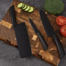 Stainless Steel 3pc Knife Set for Kitchen - Sharp Blades, Comfortable Handles