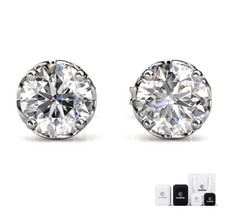 Moissanite Brillant 1ct VVS1 Ohrstecker Ohrri...