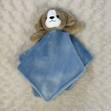 Carter's Puppy Dog Lovey Security Blanket Blue Tan White Plush Baby Toy