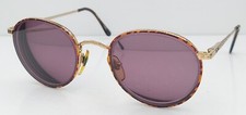 Vintage Byblos B552 3033 Tortoise Gold Round Metal Sunglasses Italy FRAMES ONLY
