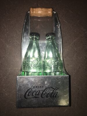 TableCraft Coca-Cola / Coke Bottle Salt & Pepper Shaker Set with Metal Caddy