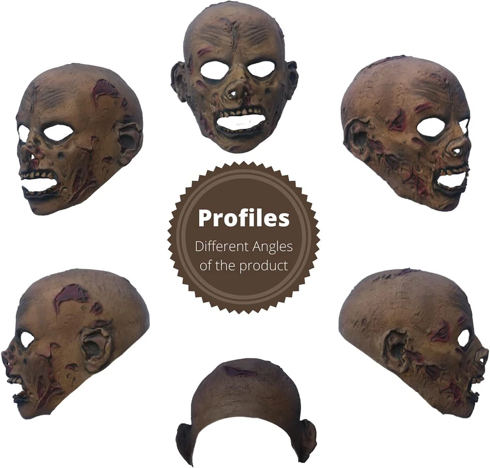 Маска нежити зомби вурдалак страшный карнавальный костюм аксессуар для Хэллоуина ребенка - Изображение 2 из 2