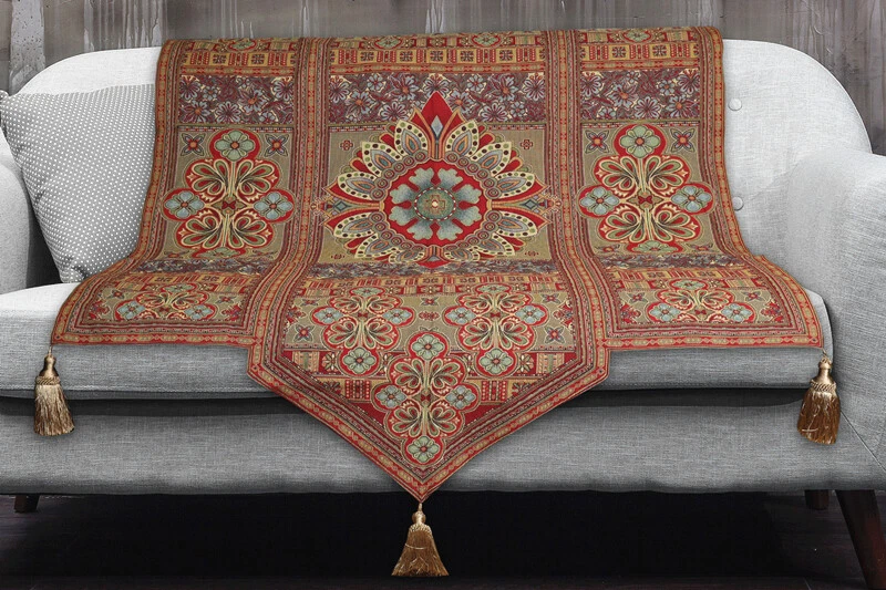 Tapiz de jacquard étnico marroquí bellas artes tapicería decorativa para colgar en la pared Foto 4 de 4