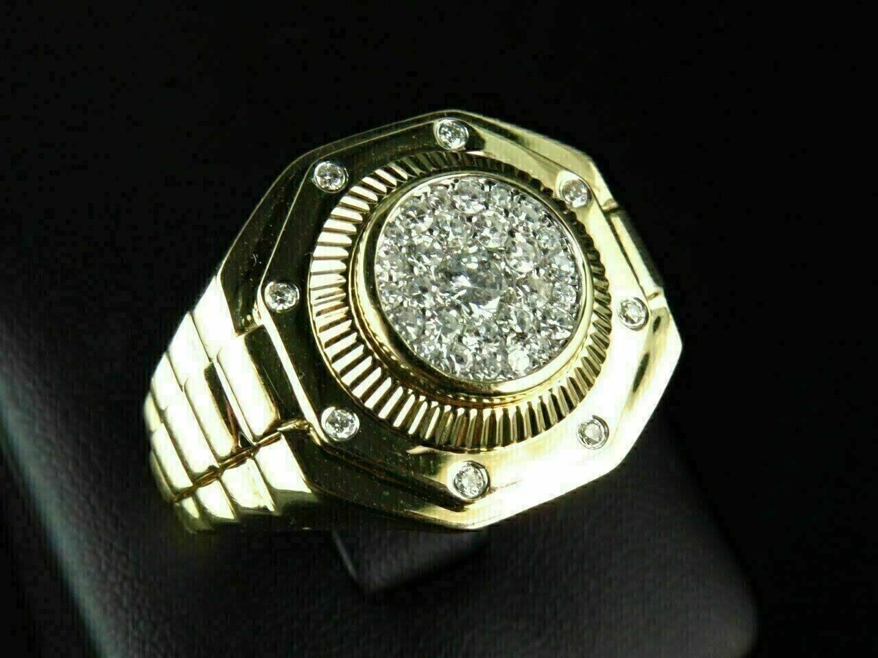 14k Yellow Gold Plated 2Ct Round Cut Lab created Diamond Men's Wedding