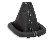 SCHALTMANSCHETTE FUR HYUNDAI ix35 2009-2015 SCHALTSACK NATURLEDER NAHT WEISS