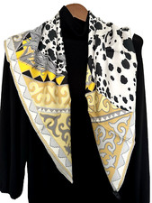 35"x35"Leopard Horse Print Pure Mulberry Twill Silk 18momme Scarf 88x88cm5-110