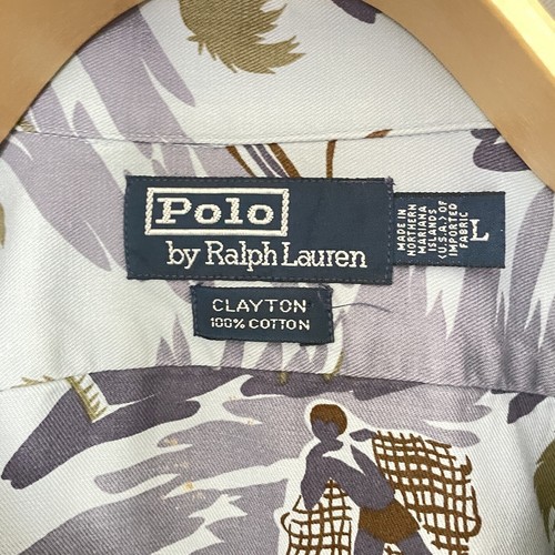 Ralph Lauren Clayton Hemd Herren Large Hawaii Camp Aloha Segeln blau grau - Bild 10 von 11