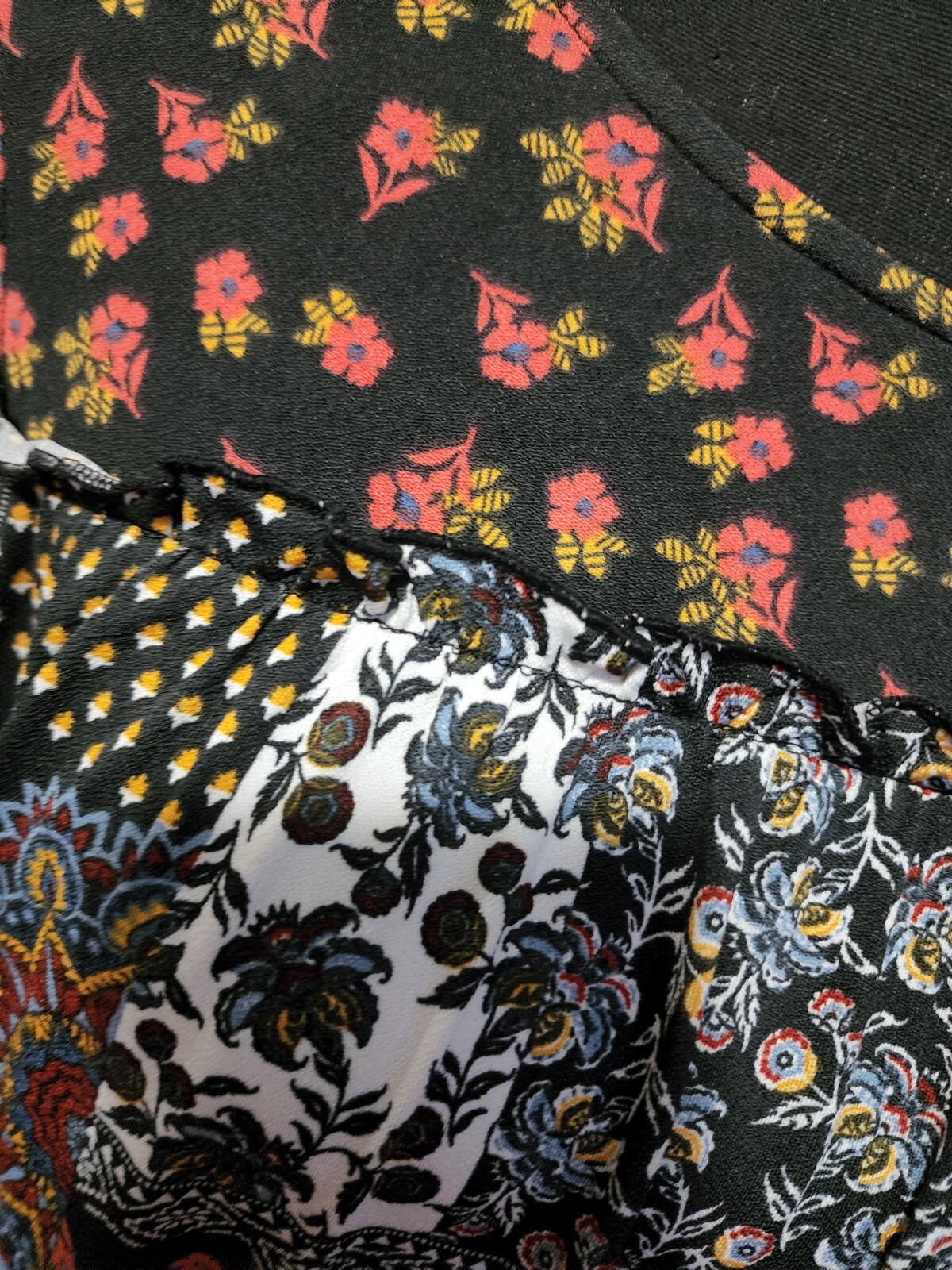 Bobbie Brooks Patchwork Longsleeve Top Medium - image 2