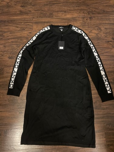 DKNY Sweater Dress Long Sleeve Black 