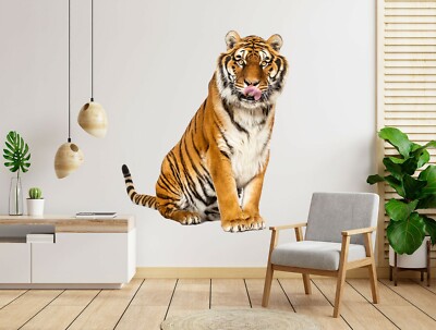 3D Tiger Auge C823 Tier Wallpaper Wandbild Poster Wandaufkleber Abziehbild Zoe