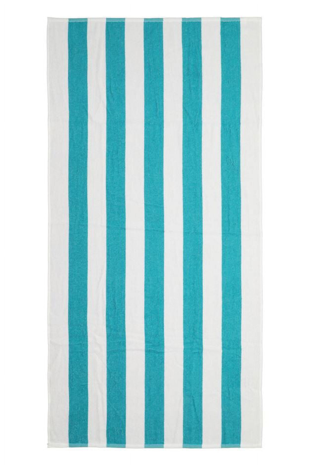 Mainstays Teal & White Cabana Stripe Beach Towel, 28