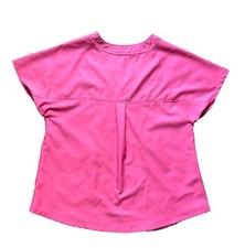 CLIMATE RIGHT BY CUDDL DUDS SCRUB TOP PINK V-NECK SHORT SLEEVE 4 POCKETS SIZE S