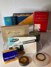 Lot Vtg Photographic Multi-Sheet Holders, Exposure Meter, Film Pack Adapter etc