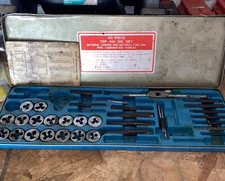 Vintage HUOT Manufacturing Tap and Die Set Tungsten Steel 40 piece