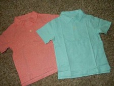 Set of 2 NWT 6 Sizes The Children's Place Heathered POLO Short Sleeve Shirt Lot