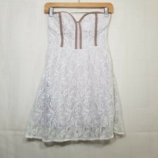 Urban Outfitters Pins and Needles strapless mini dress ivory size S small lace