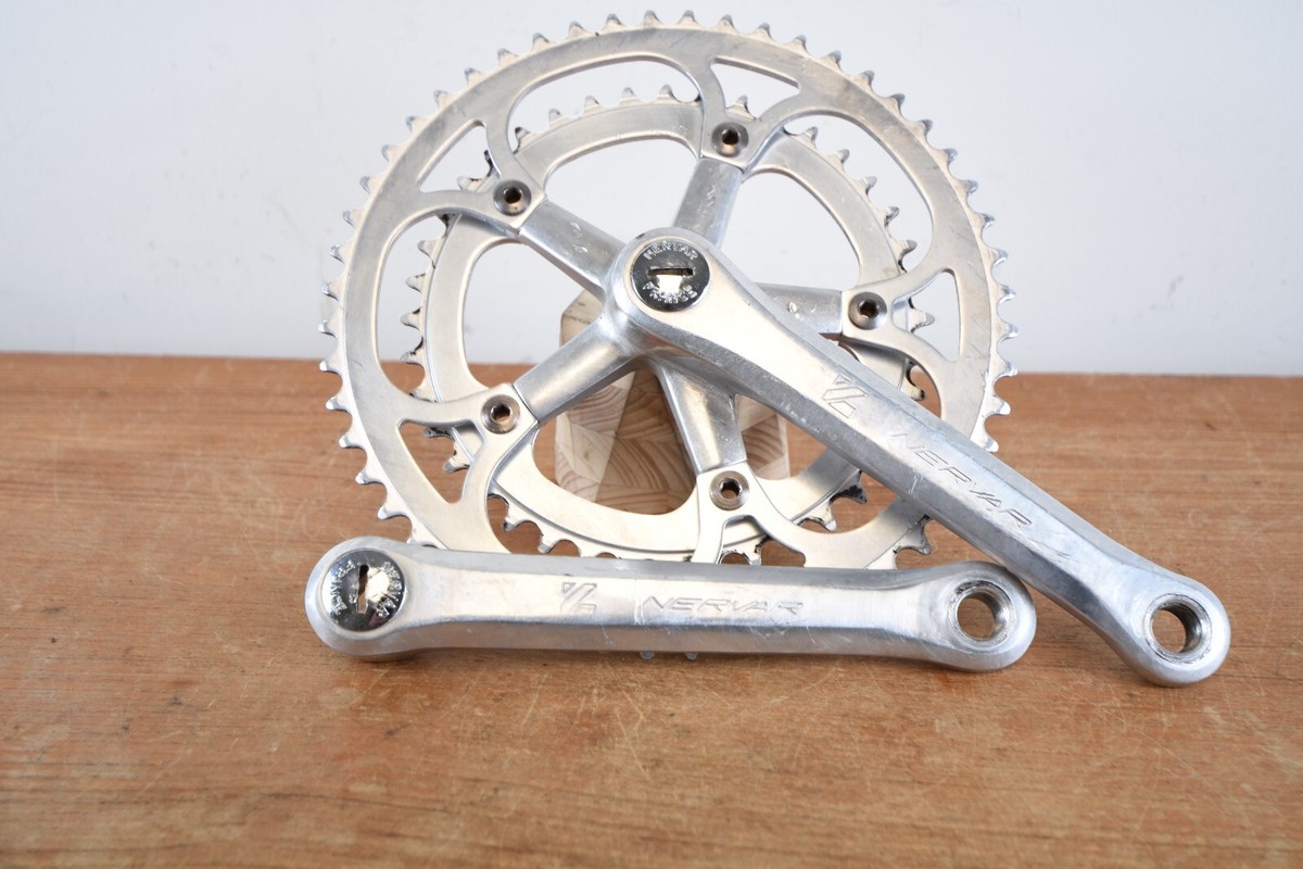 Pédalier Vintage Nervar 52-42, 170 Mm, Carré Argenté (jeu De Plateaux)