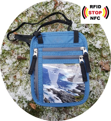 everest1953 Pumori  Brustbeutel Brusttasche mit RFID blocker blau