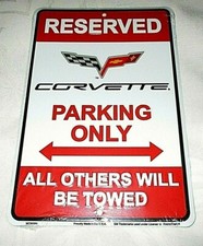 Chevy Corvette Embossed Parking Only Metal Sign 1 - New Chevy Corvette Embossed Parking Only Metal Sign 1 - New