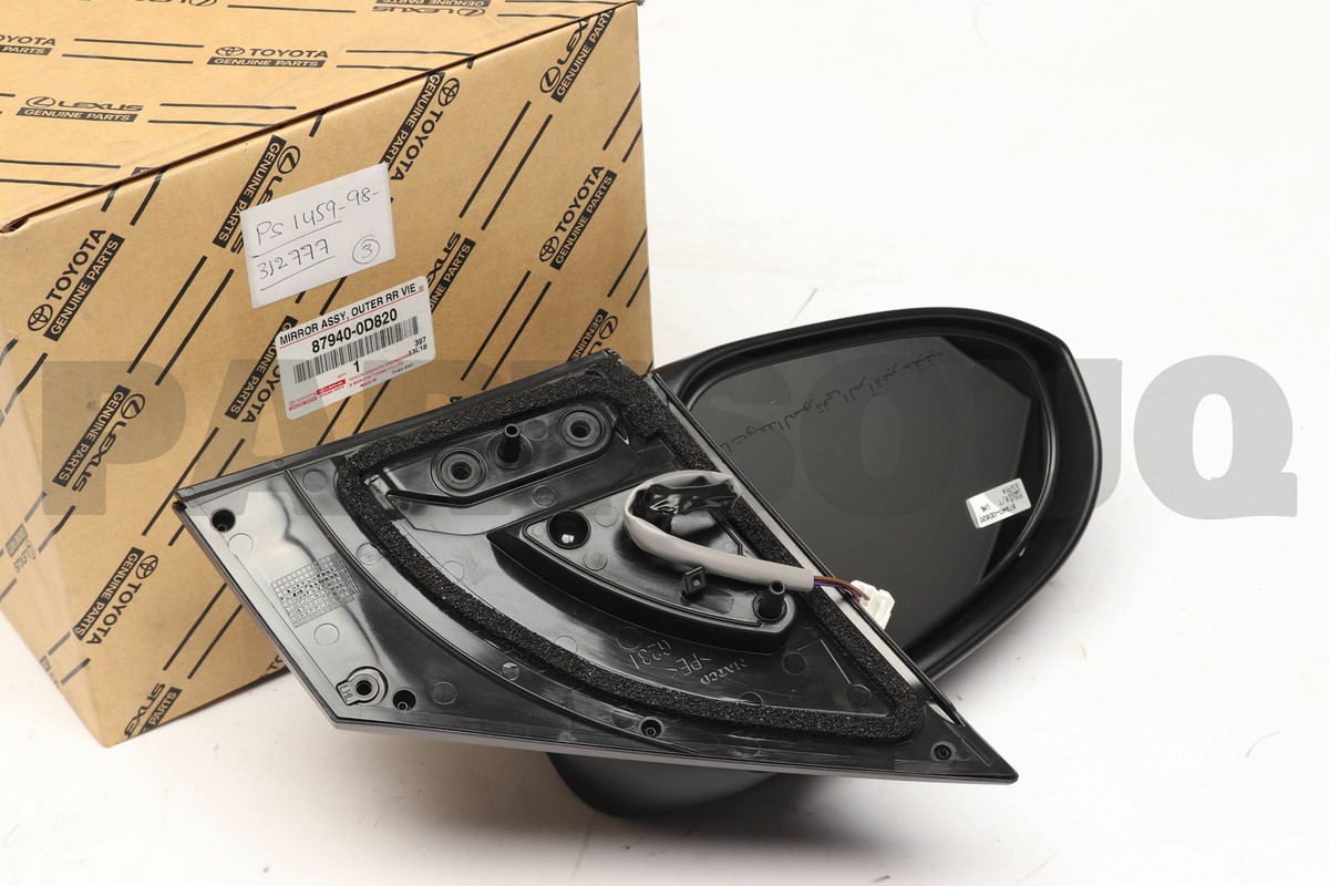 879400D820 Genuine Toyota MIRROR ASSY, OUTER REAR VIEW, LH 87940  