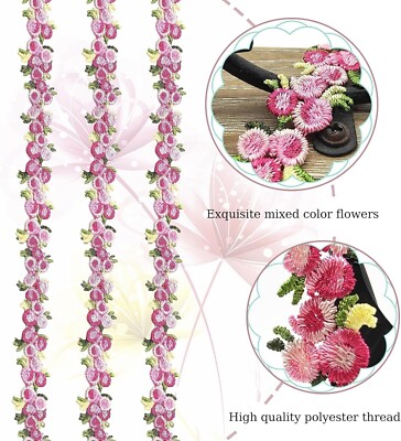Rosen Blumen Spitzenborte L 5 Yds B 2cm Rosenrot Spitzenband für DIY Nähen