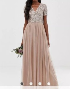 Maya V Neck Maxi Tulle Dress Outlet, 60 