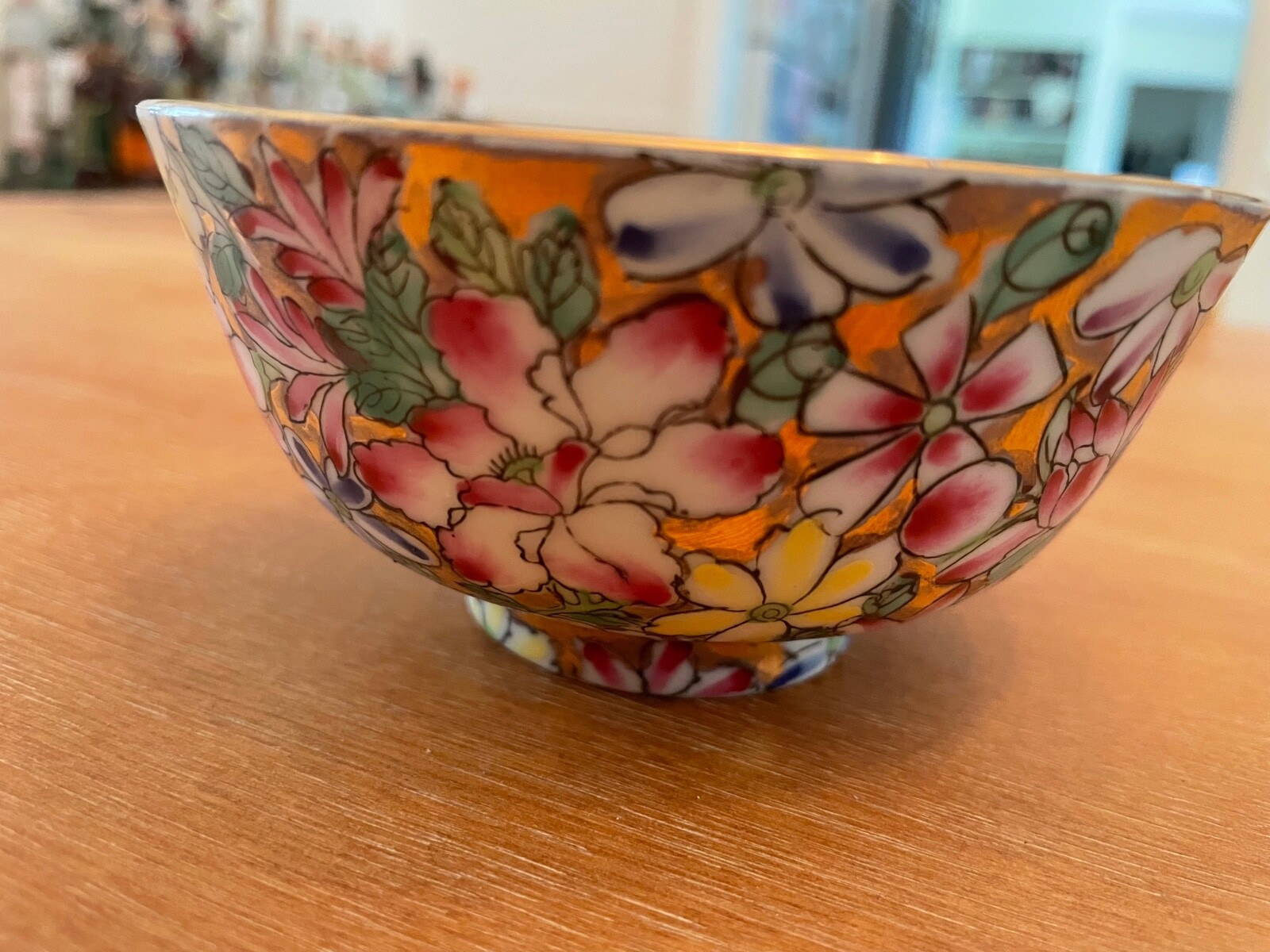 Antique ACF Japanese Porcelain Ware Bowl Decorated Hong Kong Floral