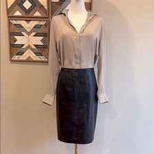Ralph Lauren Vintage Black Leather Skirt 4