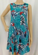 LOFT MULTICOLOR FLORAL PRINT BOHO SWING TRAPEZE DRESS SIZE: XS NWT