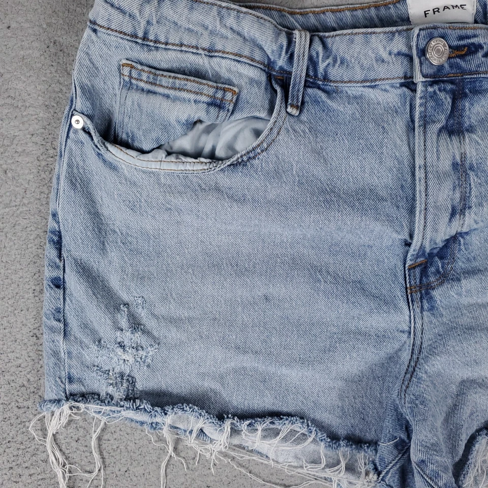 Pantalones Cortos Frame Mujer Talla 34 Azul Corte Le Grand Garcon Denim Damas Foto 2 de 4