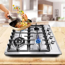 Built in Gas Cooktop 4/5 Burners Stainless Steel Stove NG/L-P-G Gas Hob Cookto