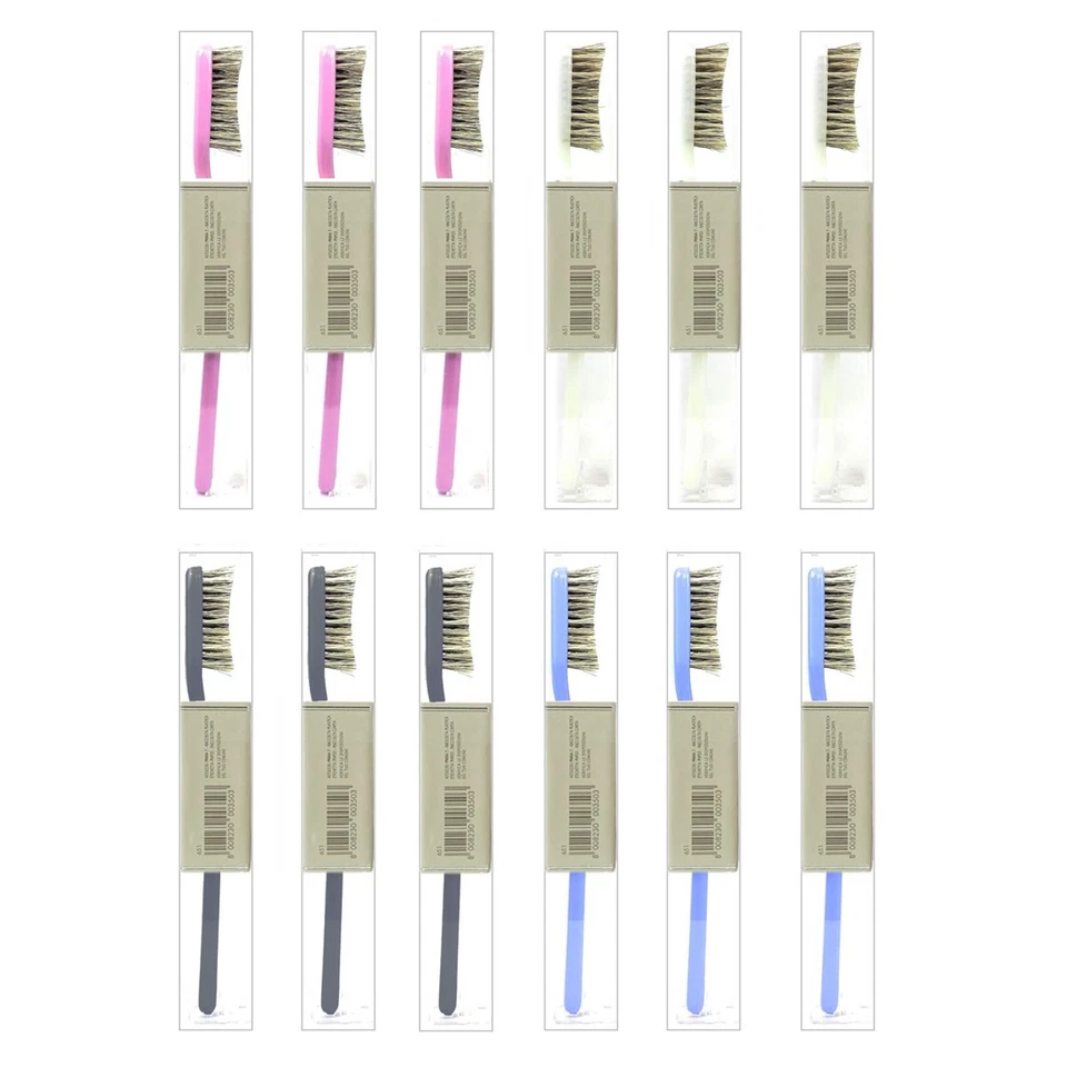 12pz Acca Kappa spazzolino da denti pura setola tasso assortito 651 morbidissimo