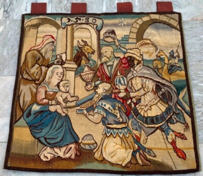 Tapisserie Murale Vintage Française – Gobelins Fait Main, 80x70 Cm, Coton (occasion)