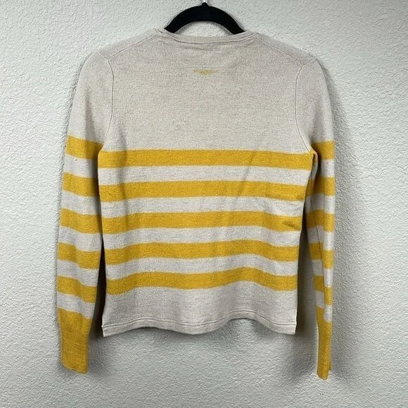 Burberry Brit Striped Wool Linen Sweater Yellow Cream - Image 3 of 4
