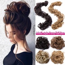 Wrap On Large Updo Bun Messy Scrunchie Hair Piece Extension Thick As Human Curly