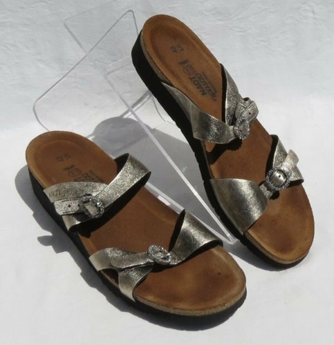 Scarpe sandali con zeppa KATE in pelle oro anticato $149 NAOT 42 US 10,5 11 - Foto 1 di 6