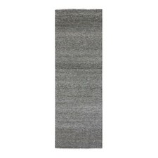 4'1" x 12'1" Gray Grass Design Undyed Wool Hand Knotted Wide Runner Rug R79596