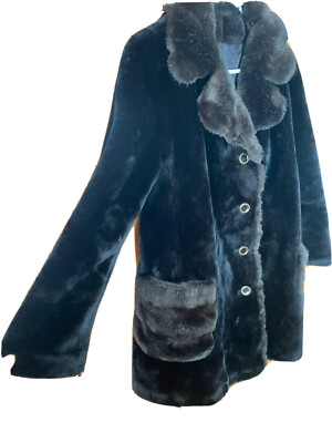 Borgana by Fairmoor vintage faux black & brown fur coat