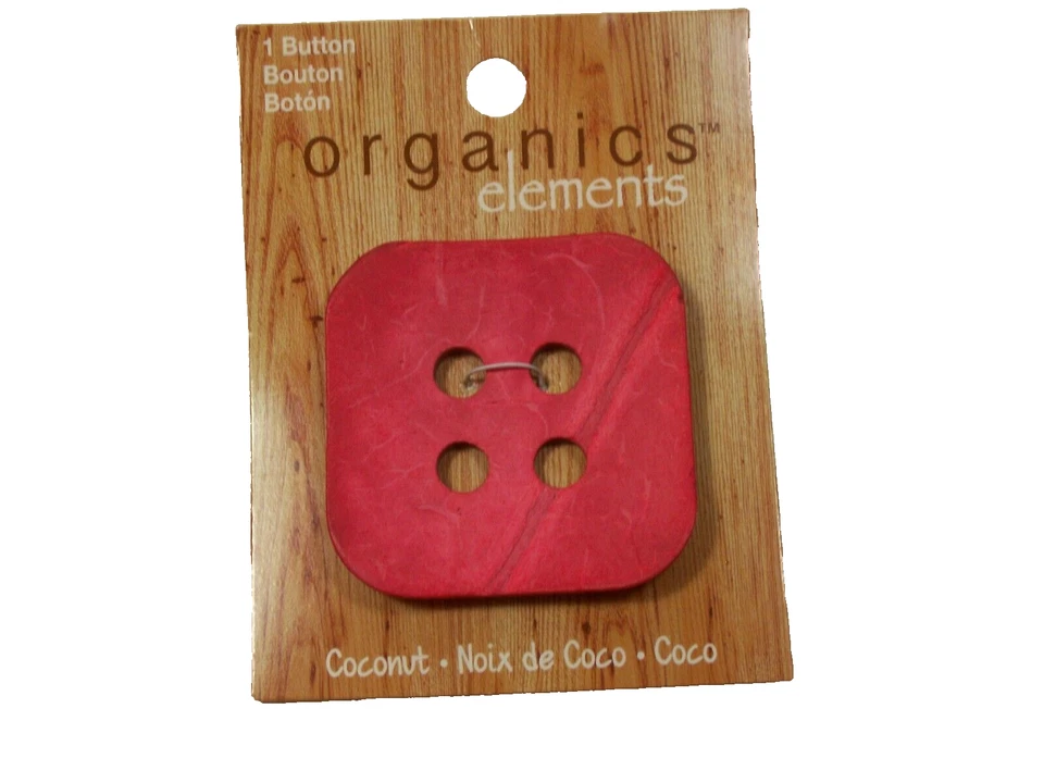 Large Pink Coconut Button x 1 Piece Organics Elements Brand 4-Hole 2 inch B2 - Image 2 of 4