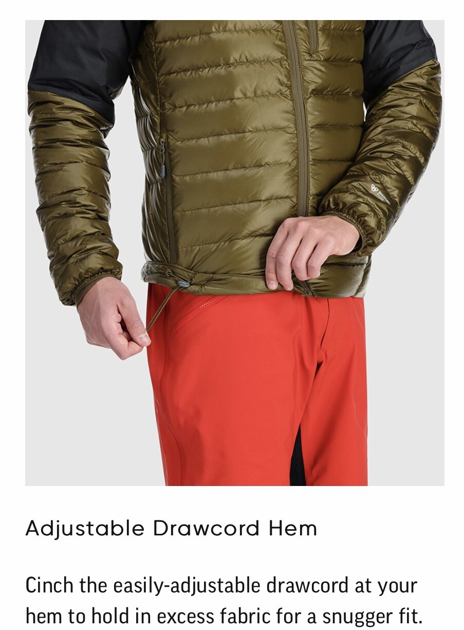 NWT Outdoor Research Men's Helium Down Hooded Jacket Naval Blue SMALL