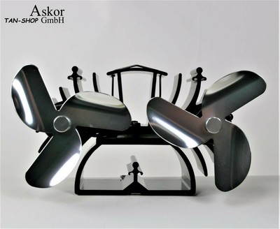 Ventilator für Kaminöfen, Ofenventilator, Kaminventilator, silber 6