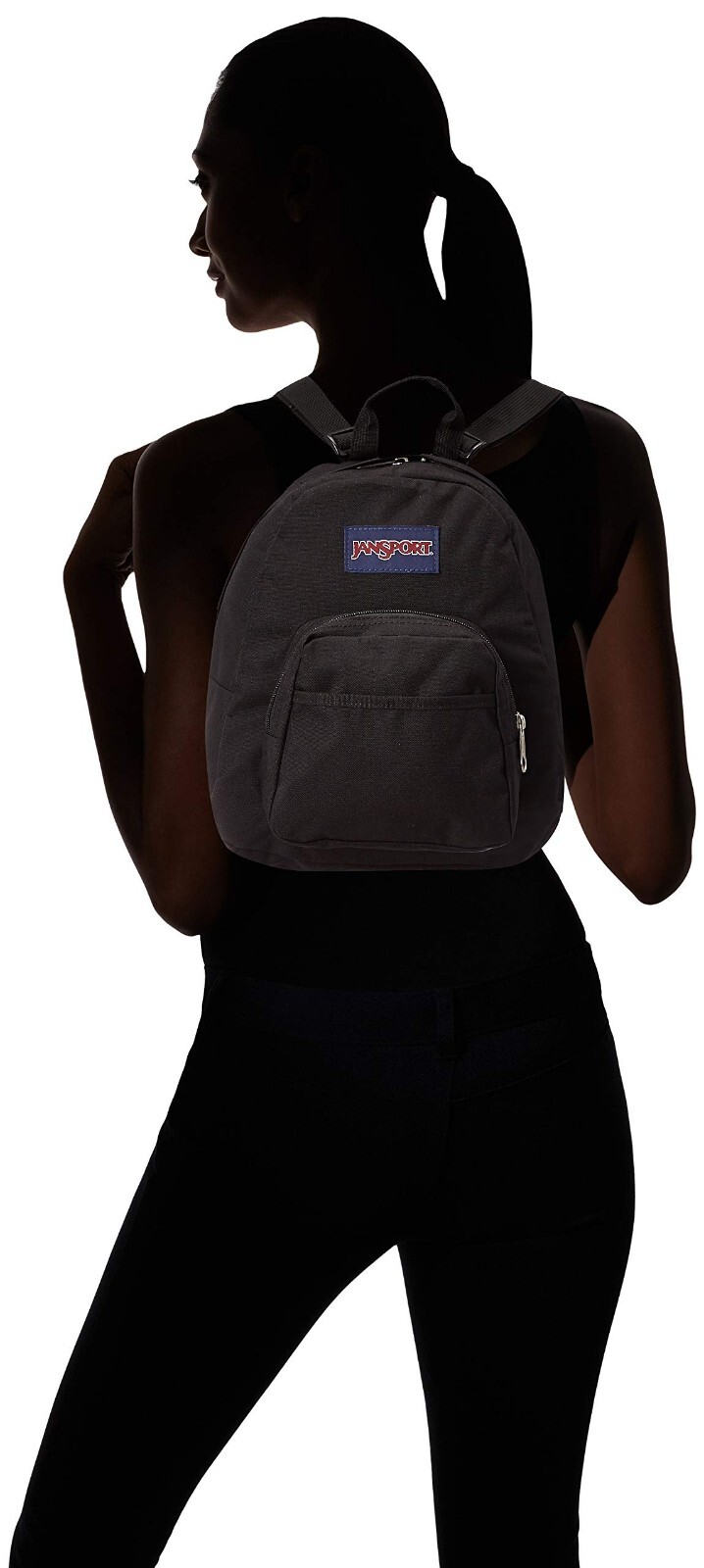 JanSport Half Pint Black Mini Backpack, 10.2 L