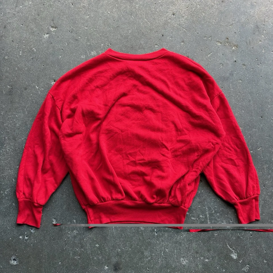 Sudadera Beanzie Oso de Peluche De Colección Roja Apliques Difusos Hecha en EE. UU. Talla Grande Foto 2 de 4